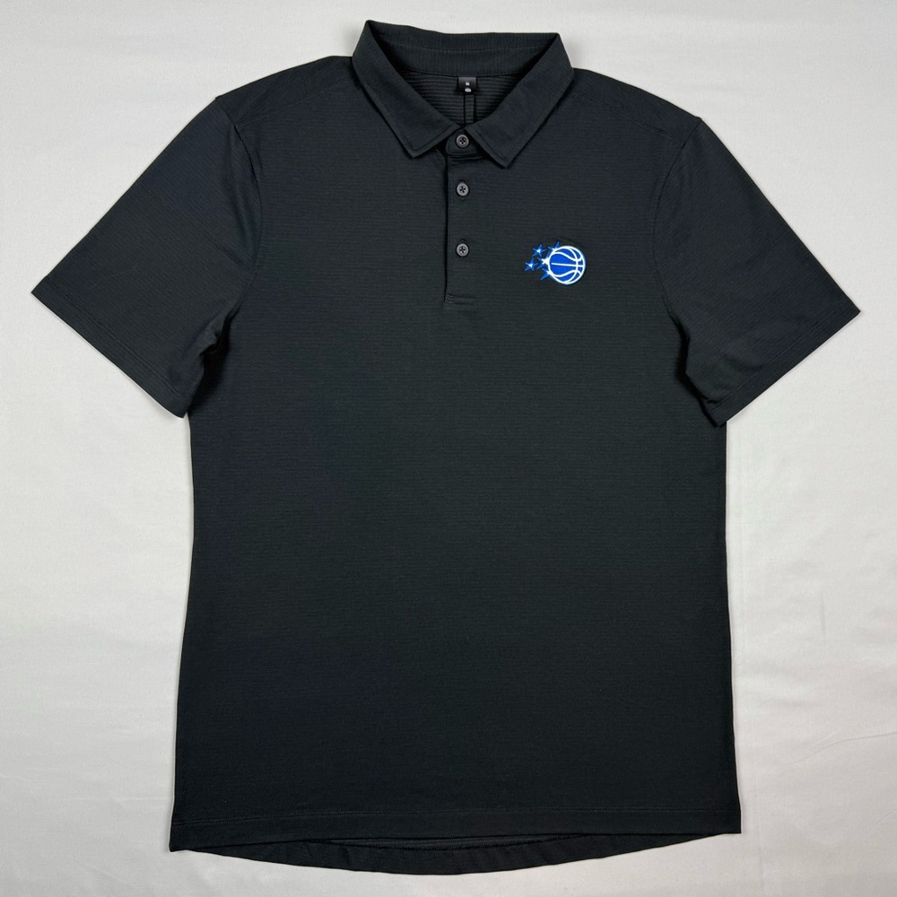 Lululemon Orlando Magic Mens Evolution Polo Shirt Sz Medium Black Performance B7